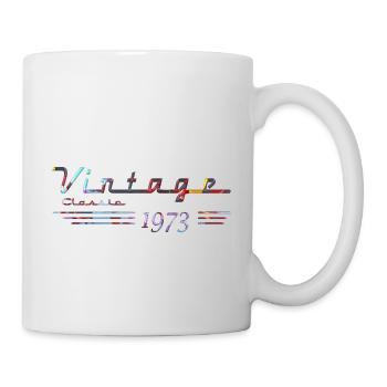 50th Birthday vintage retro Born in 1973 Birthday - Mug - white - Right