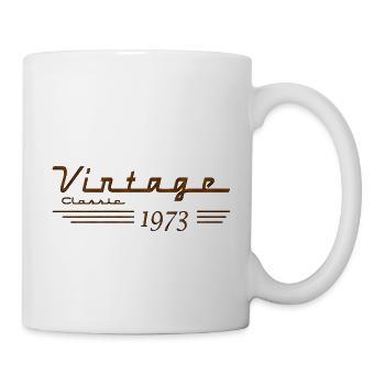 50th Birthday vintage retro Born in 1973 Birthday - Mug - white - Right