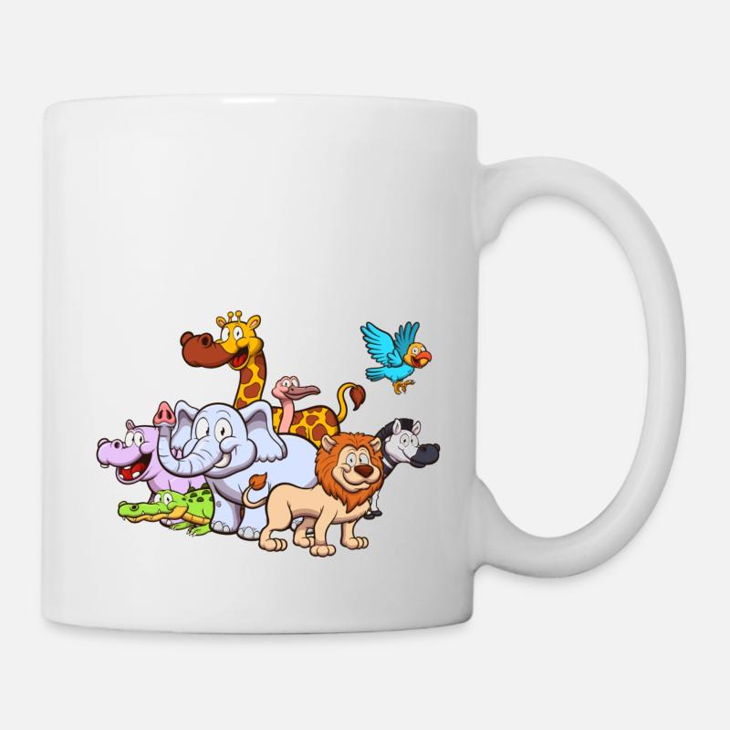 Safari-Tiere - Tasse - Weiß