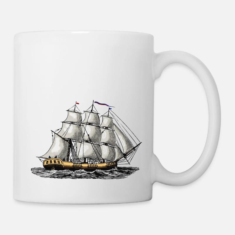 Segelschiff - Tasse - Weiß