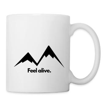 Mountains Hiking Feel alive - Mug - white - Right