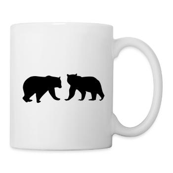 Silhouette d’ours - Mug blanc - blanc - Droite