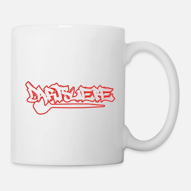 Dartsliebe_rot - Tasse - Weiß