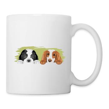 Bernhardiner und Cocker Spaniel sind beste Freunde - Tasse - Weiß - Rechts