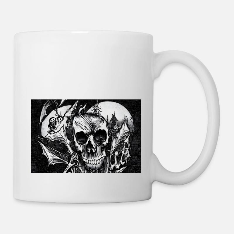 Halloween-Totenkopf - Tasse - Weiß