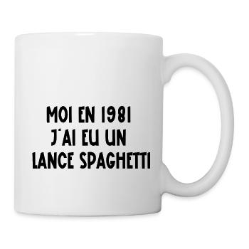 lance spaghetti - Mug blanc - blanc - Droite