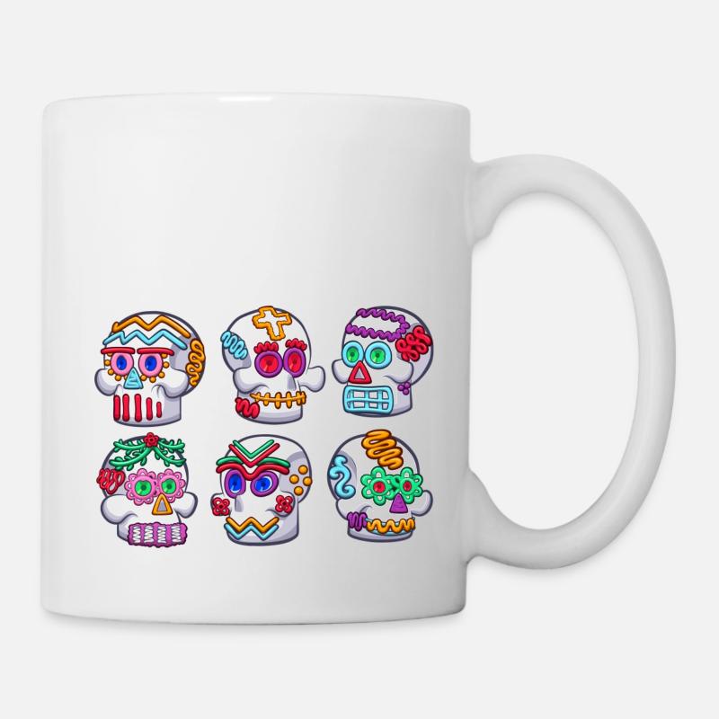 Zucker-Schädel - Tasse - Weiß