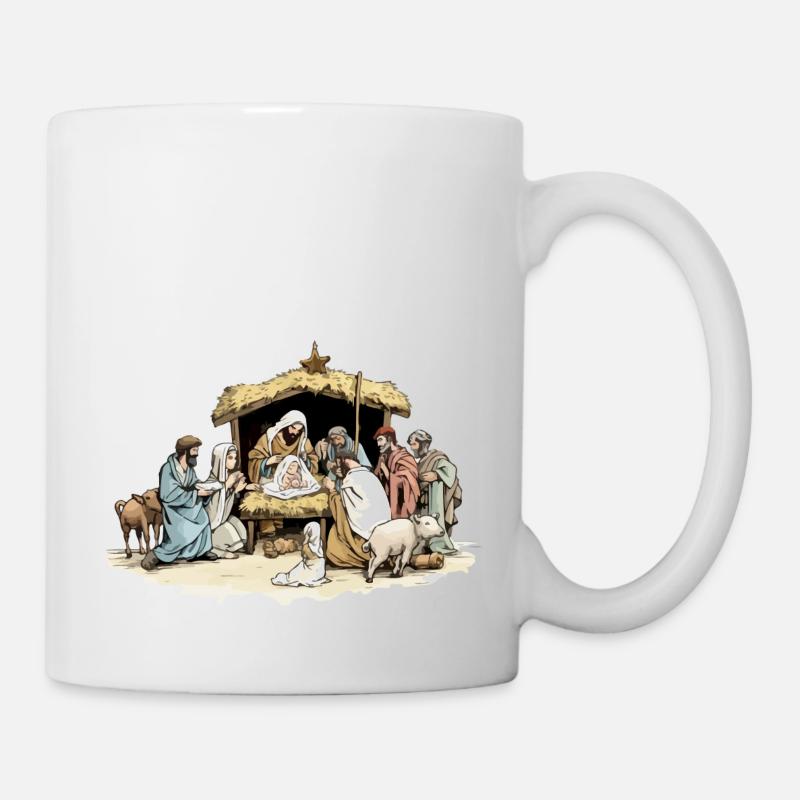 Die Krippe Krippe - Tasse - Weiß