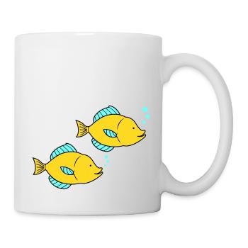 fische comic - Tasse - Weiß - Rechts