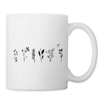 Fleurs sauvage minimaliste -cadeau botanique - Mug blanc - blanc - Droite