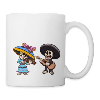 Mexikanische Mariachi und Catrina Skelette - Tasse - Weiß - Rechts
