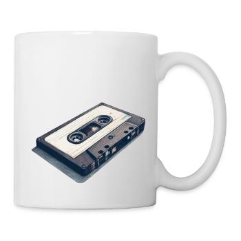 Musique et cassette rétro des années 90 - Mug blanc - blanc - Droite