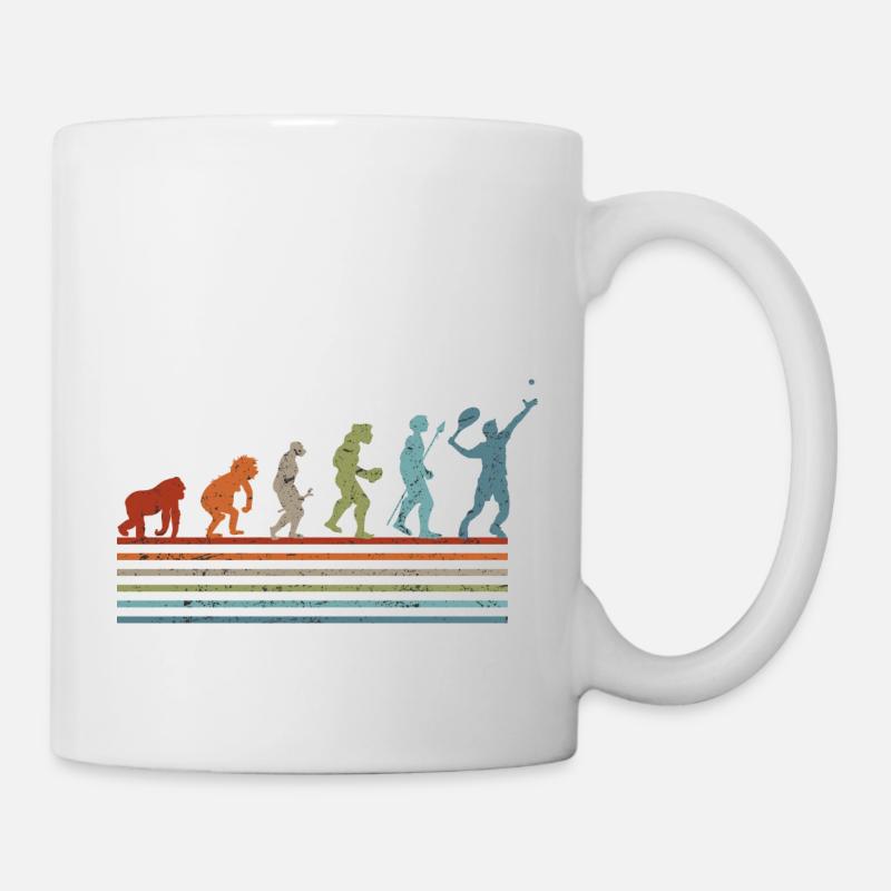 Retro-Vintage-Tennis-Evolution - Tasse - Weiß