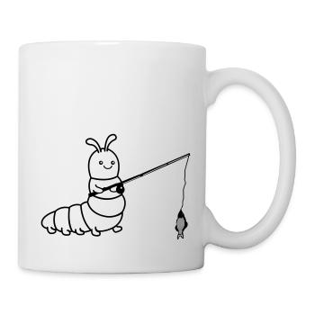 Pêche à la chenille - Mug blanc - blanc - Droite
