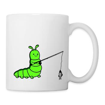 Pêche à la chenille - Mug blanc - blanc - Droite