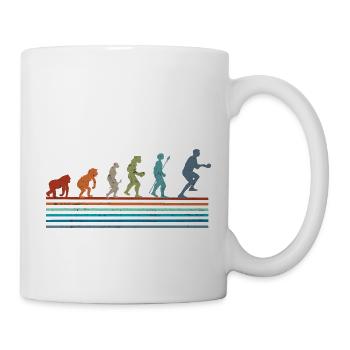 Évolution rétro vintage ping-pong - Mug blanc - blanc - Droite