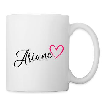 Ariane Surname First Name Heart pink - Mug - white - Right