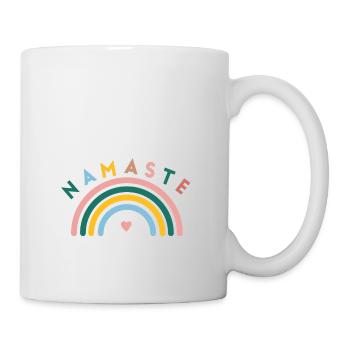 Namaste! Regenbogen, personalisierbar - Tasse - Weiß - Rechts