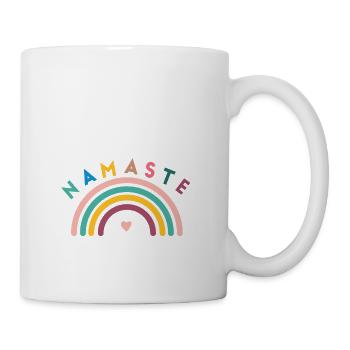 Namaste! Regenbogen, personalisierbar - Tasse - Weiß - Rechts