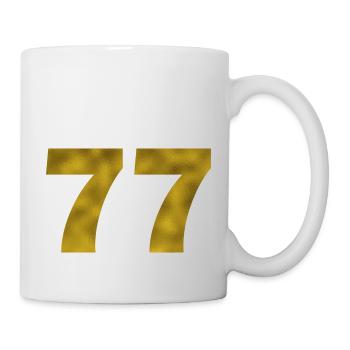 Geburtstag 77 Jahre - Tasse - Weiß - Rechts