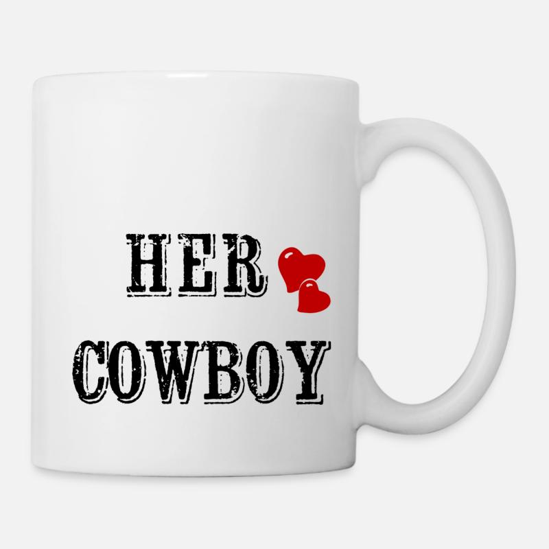 Cowboy, Valentinstag, Partnerlook, passendes Paar - Tasse - Weiß