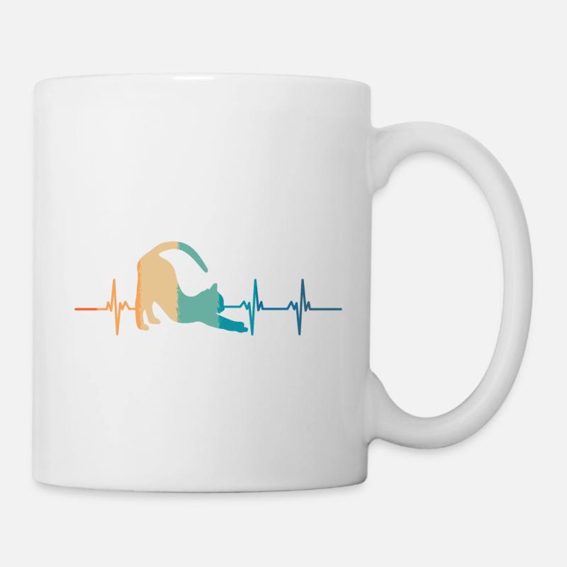 battement De cœur chat - Mug blanc - blanc
