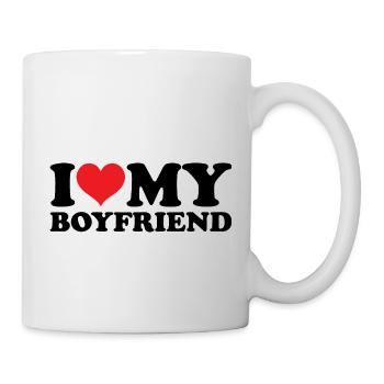 I Love My Boyfriend Couple Amour Saint Valentin - Mug blanc - blanc - Droite
