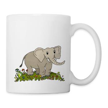 Elefant - Tasse - Weiß - Rechts