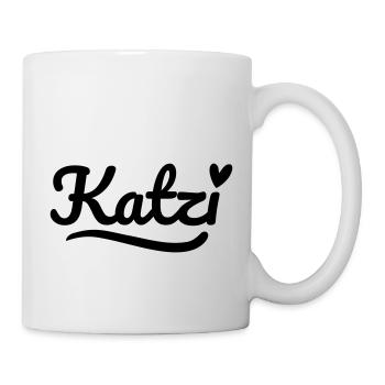 Katzi Schrift Herz - Tasse - Weiß - Rechts