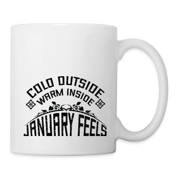 cold outside warm inside january feels - Mug blanc - blanc - Droite