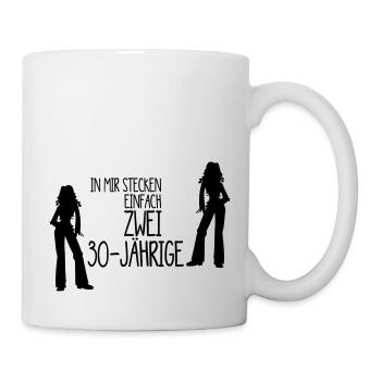 Lustiges Ich hab zwei 30-Jährige in mir - Geschenk - Tasse - Weiß - Rechts