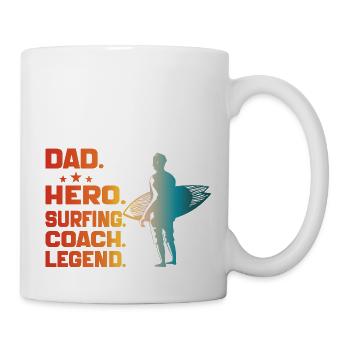 Papa Held Surf Coach Legende Lustig Surfen Papa - Tasse - Weiß - Rechts
