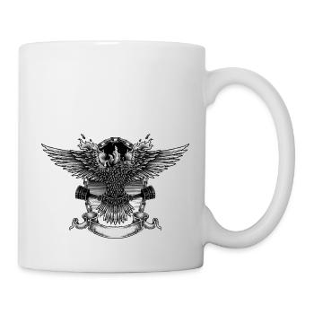Rétro Vecteur Moto Eagle Signe Signe Casque Moto - Mug blanc - blanc - Droite