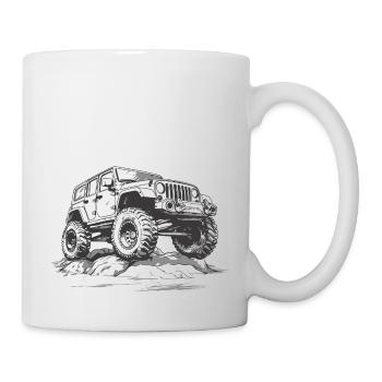 Offroad 4x4 AWD Quatre Roues motrices Camion Véhicule tout-terrain SUV Voiture - Mug blanc - blanc - Droite