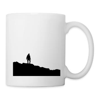 silhouette d’un erre au sommet de la montagne - Mug blanc - blanc - Droite