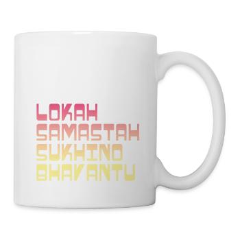 Yoga Shirt / Lokah Samastah Sukhino Bhavantu - Tasse - Weiß - Rechts