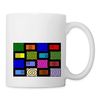 Grafisches Muster Farbwirbel - Tasse - Weiß - Rechts
