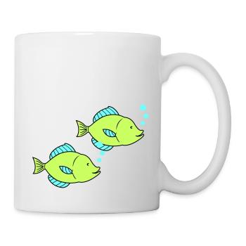 fische comic 2 - Tasse - Weiß - Rechts