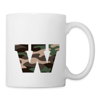 lettre W camouflage militaire-idée cadeau - Mug blanc - blanc - Droite