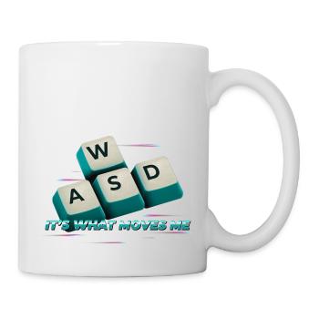 WASD It's What Moves Me - Lustiger PC Gamer Computer - Tasse - Weiß - Rechts