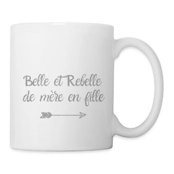 Schöne und rebellische Mutter in silberner Tochter - Tasse - Weiß - Rechts