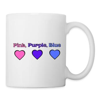 Rosa, Lila, Blau - Tasse - Weiß - Rechts