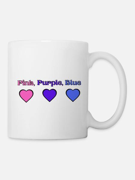 Rosa, Lila, Blau - Tasse - Weiß