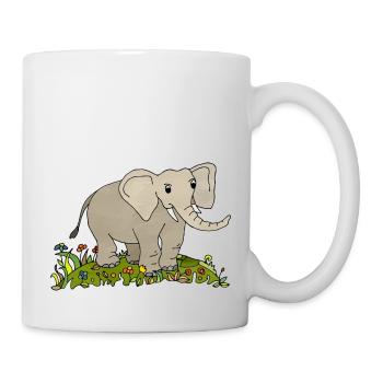 Elefant - Tasse - Weiß - Rechts
