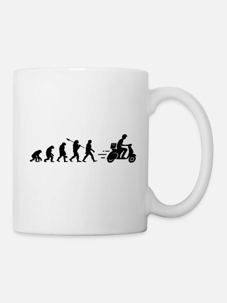 Die Entwicklung des Zustellers - Tasse - Weiß
