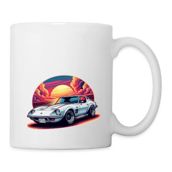 Oldtimer Sonnenuntergang - Tasse - Weiß - Rechts