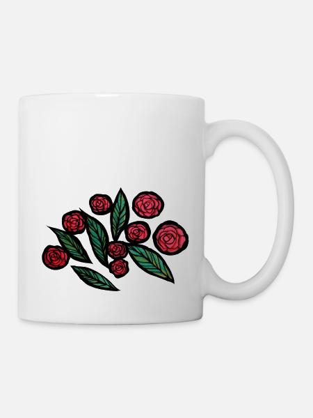 Rosen - Tasse - Weiß
