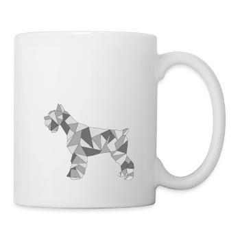 GEOMETRIC SCHNAUZER gris - Mug blanc - blanc - Droite
