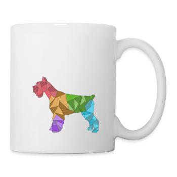 Geometric colorful schnauzer - Mug - white - Right