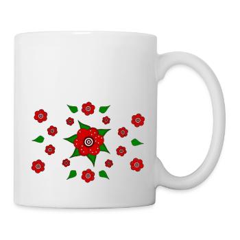 Floral pattern red - Mug - white - Right